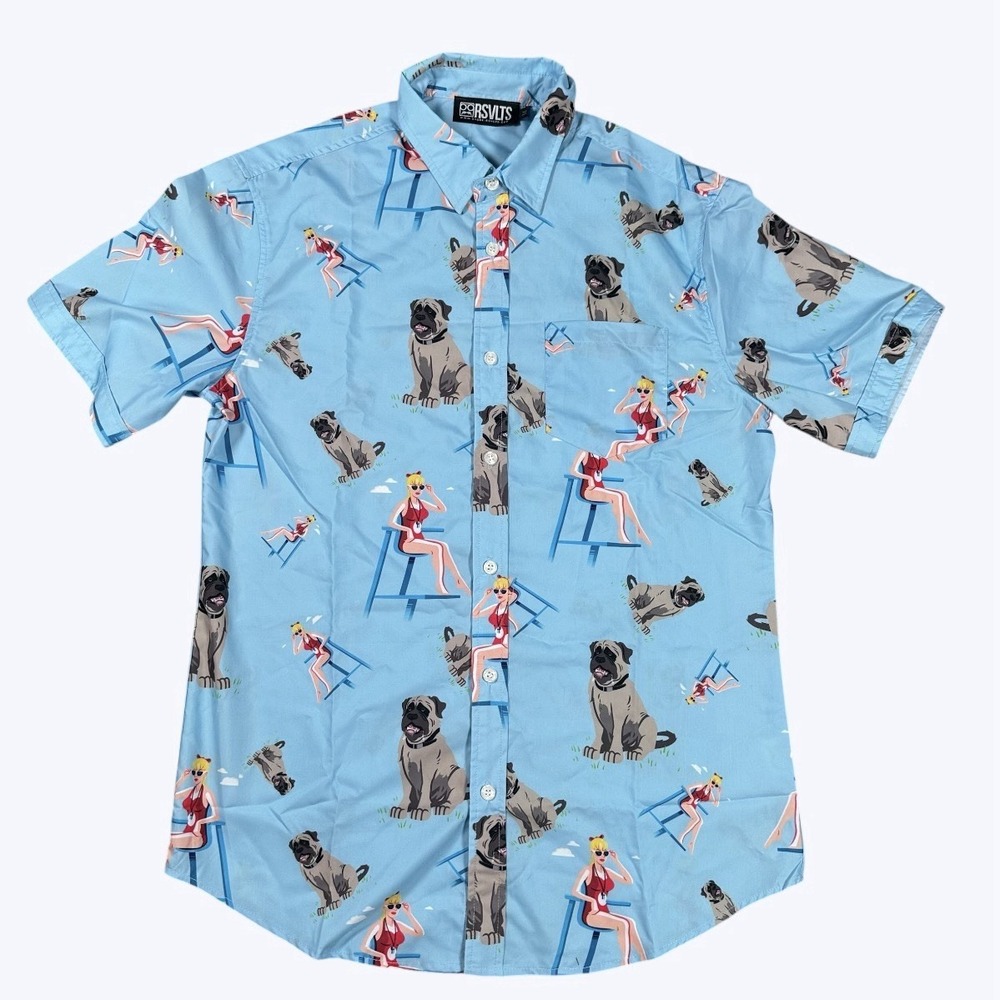 RSVLTS Mens Sz M The Sandlot Wendy Peffercorn And The Beast Short Sleeve Shirt